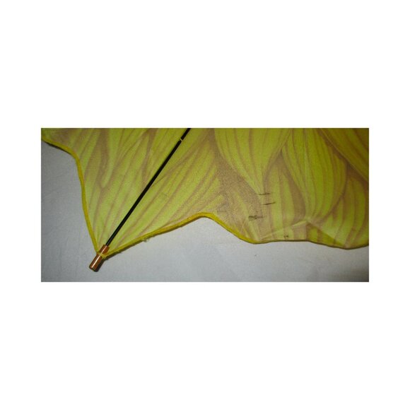 Vintage 90's Salamander Sunflower Print Umbrella w/Wooden Handle & Brass Tip - Picture 9 of 9
